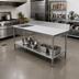 Thumbnail image #2 for 72-Inch x 30-Inch Stainless Steel Sink Table With Left-Side Prep Sink and Undershelf
