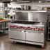 Thumbnail image #2 for American Range 60-Inch Gas Restaurant Range with 24-Inch Griddle, 6 Open Burners, and 2 Convection Ovens
