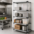 Thumbnail image #2 for Quantum Stationary 4-Shelf Solid Stainless Steel Shelving Starter Kit, 48 x 24 x 63 Inches, 600-800 lb. Capacity