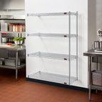 Thumbnail image #2 for Eagle Group EAGLEbrite A4-74-2430Z 4-Tier Add-On Wire Shelving Unit, 30 x 24 x 74 Inches, Zinc Finish