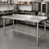 Thumbnail image #2 for 84 Inch x 24 Inch 18/430 Stainless Steel Open Base Work Table with 2 Inch Rear Up-Turn and Turned-Down Edges