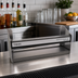 Thumbnail image #2 for Glastender Single Clip-On Speed Rail, 18-Inch Wide, Stainless Steel with Clear Lift-Off Liquor ID Cover
