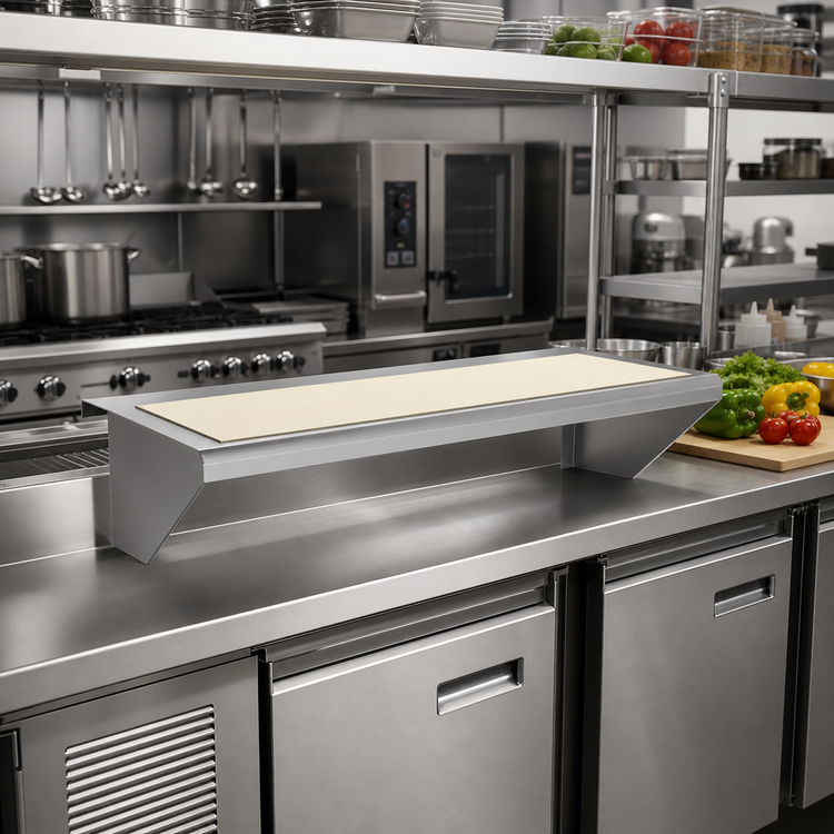 Product image #2 for 60-Inch x 7-Inch Stainless Steel Cutting Board Accessory with Sani-TUFF Rubber Insert