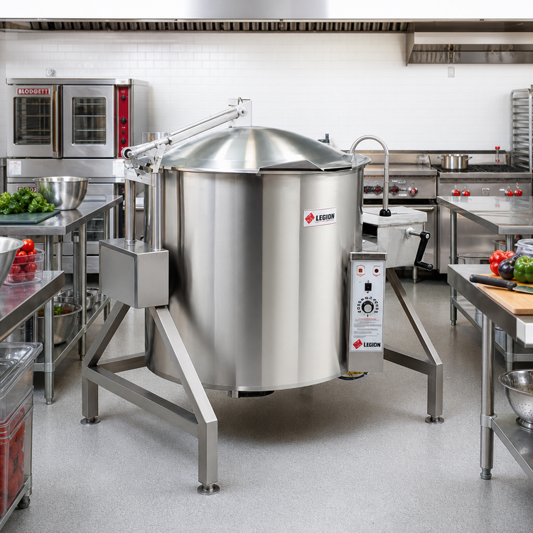 Product image #2 for Legion TLGB-80 80-Gallon Gas 2/3 Jacketed Tilting Kettle