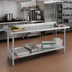 Thumbnail image #2 for Duke 16-Gauge 400 Series Stainless Steel Work Table with 1-1/8-Inch Riser and Stainless Undershelf, 36 x 144 Inches