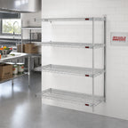 Thumbnail image #2 for Eagle Group A4-74-2442S 4-Tier Add-On Wire Shelving Unit, 42"W x 24"D x 74"H, Stainless Steel Finish