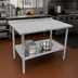 Thumbnail image #2 for John Boos Stallion 48-Inch x 30-Inch 16-Gauge 300 Series Stainless Steel Work Table with 1-1/2-Inch Rear Up-Turn and Adjustable Undershelf