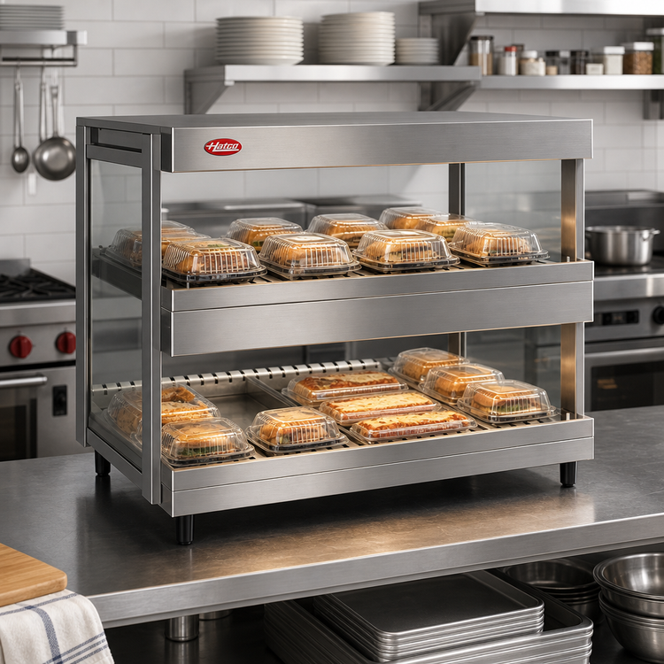 Product image #2 for Hatco Glo-Ray® 30-Inch Pass-Through Horizontal Dual Shelf Countertop Merchandising Display Warmer