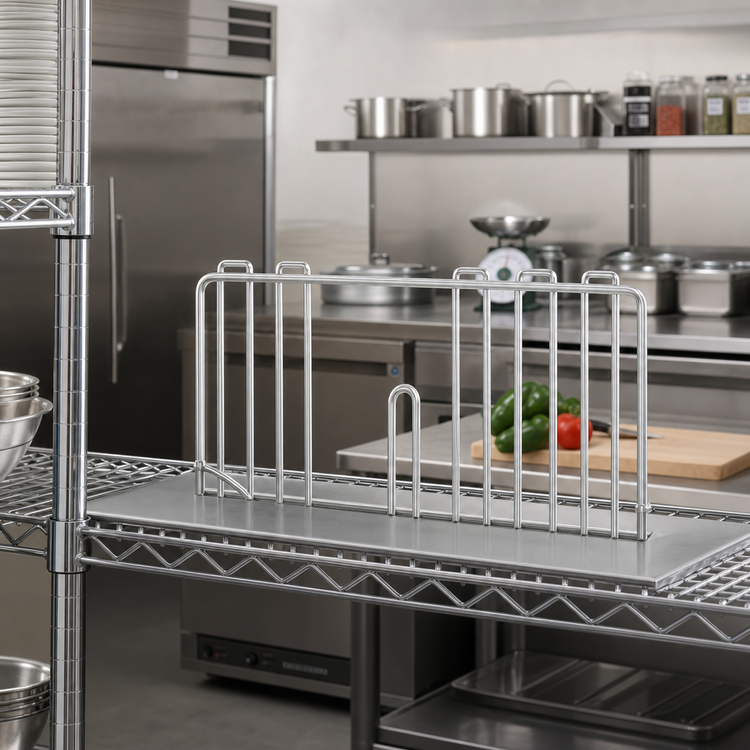 Product image #2 for Eagle Group 36-Inch Stainless Steel Shelf Divider for Wire Shelving, 8-Inch High