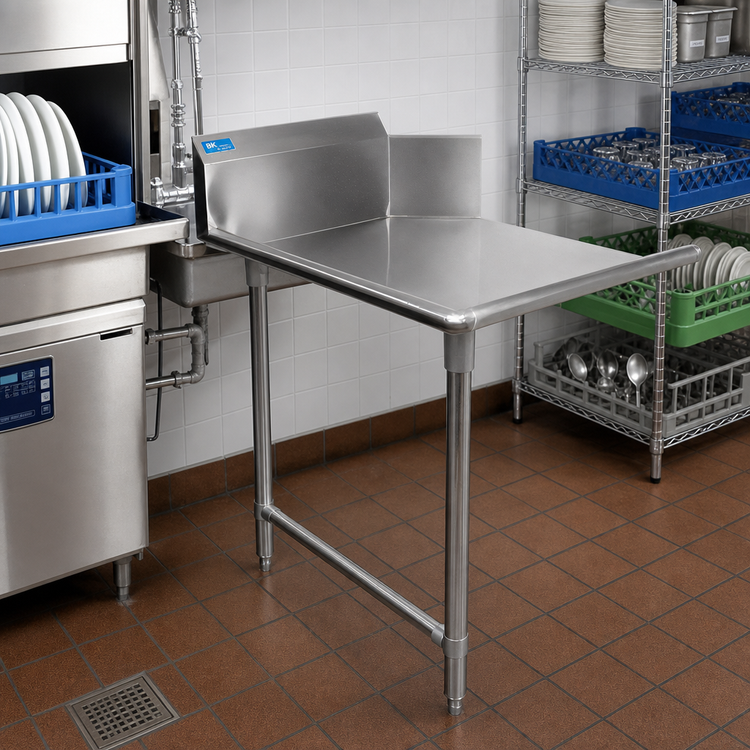 Product image #2 for BK Resources 60-Inch Straight Clean Dish Table, Right-to-Left Operation, 18-Gauge Stainless Steel Top