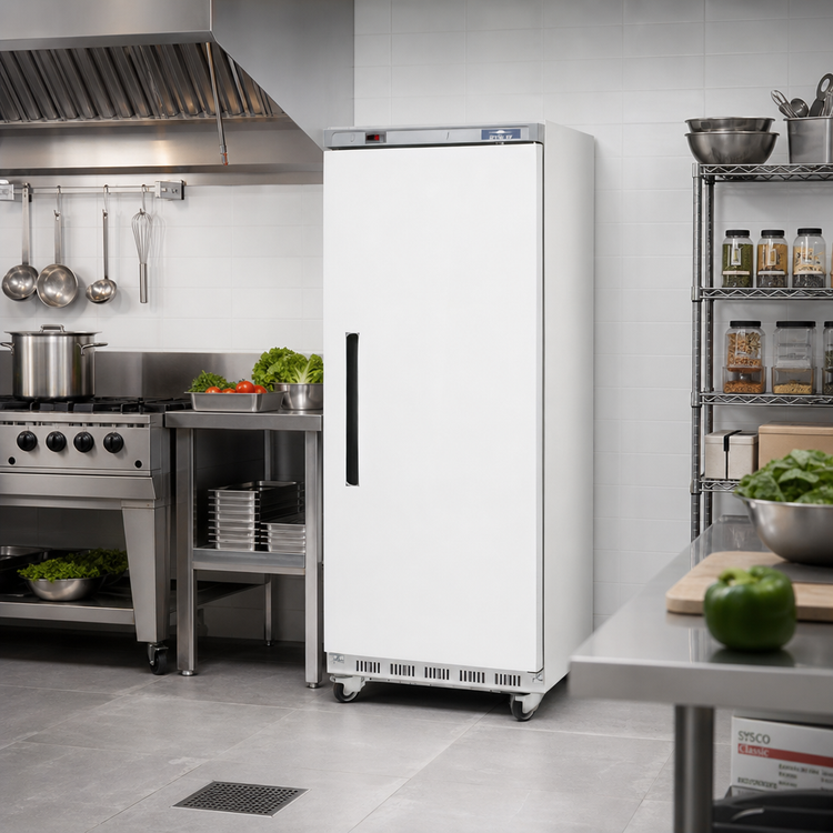 Product image #2 for Arctic Air Single-Section Reach-In Freezer, 25 Cu. Ft., Solid Hinged Door, Bottom-Mounted, White