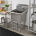 Thumbnail image #2 for John Boos Pro-Bowl 1-Compartment Stainless Steel Floor Sink with 16 x 20 x 14-Inch Bowl and 10-Inch Backsplash