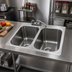 Thumbnail image #2 for Eagle Group Two-Compartment Self-Rimming Drop-In Stainless Steel Sink with 16 x 20 x 8-Inch Bowls, Faucet, and Basket Drains