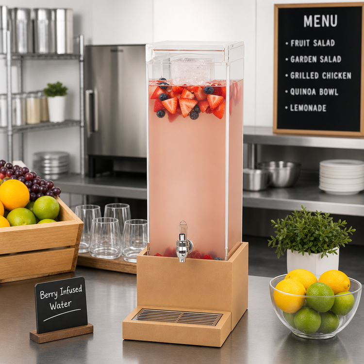 Product image #3 for Cal-Mil Renew 3 Gallon Countertop Beverage Dispenser with Ice Chamber and Drip Tray