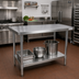 Thumbnail image #2 for BK Resources 48 Inch x 24 Inch 16-Gauge Stainless Steel Flat Top Work Table with Adjustable Undershelf