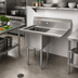 Thumbnail image #2 for Omcan USA 1-Compartment Pot Sink with Right-Hand Drainboard and Galvanized Legs