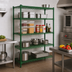 Thumbnail image #2 for Steel Works Stainless Heavy Duty 4-Tier Stationary Wire Shelving Unit, 24 x 72 Inches, Green Epoxy Coated