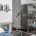 Thumbnail image #2 for BK Resources Evolution Lead-Free Splash-Mount Pre-Rinse Assembly with Add-On Faucet and 12-Inch Swing Spout