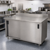Thumbnail image #2 for Advance Tabco Special Value Economy Enclosed Work Table, 96 x 30 Inch, Cabinet Base, 16-Gauge 304 Stainless Steel Top