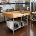 Thumbnail image #2 for Advance Tabco 48 Inch x 30 Inch Bakers' Top Wood Work Table with Undershelf and Rear/Side Splashes