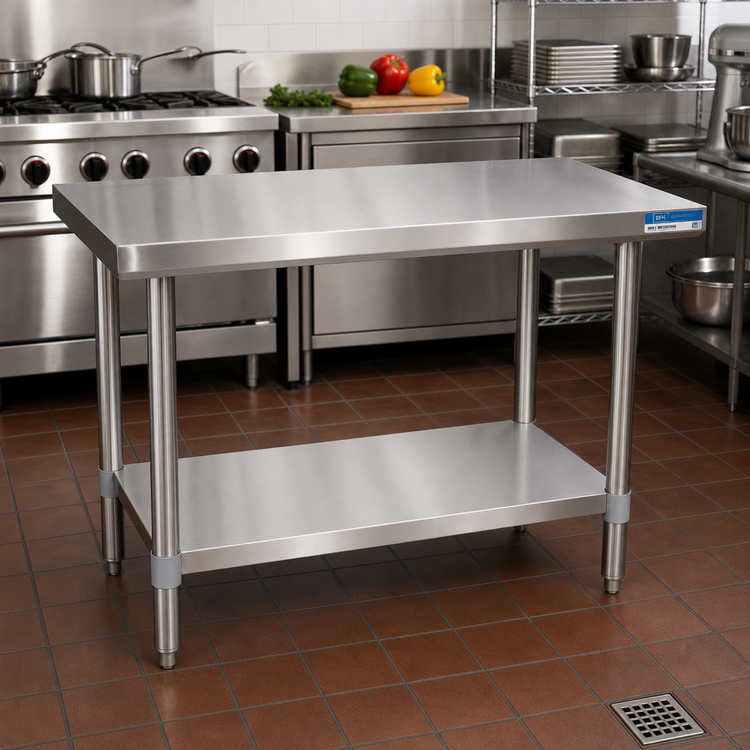 Product image #2 for BK Resources 72-Inch x 18-Inch Stainless Steel Work Table with Adjustable Undershelf