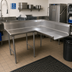 Thumbnail image #2 for Advance Tabco Korner Clean L-Shaped Left Corner Dishtable, 71-Inch, 14 Gauge 304 Stainless Steel
