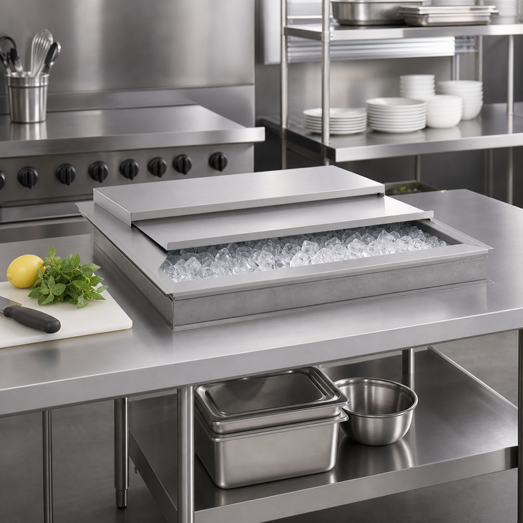 Product image #2 for Top Shelf Drop-In Ice Chest with Sliding Cover, 26 x 19-1/4 Inches, 50 lb Capacity