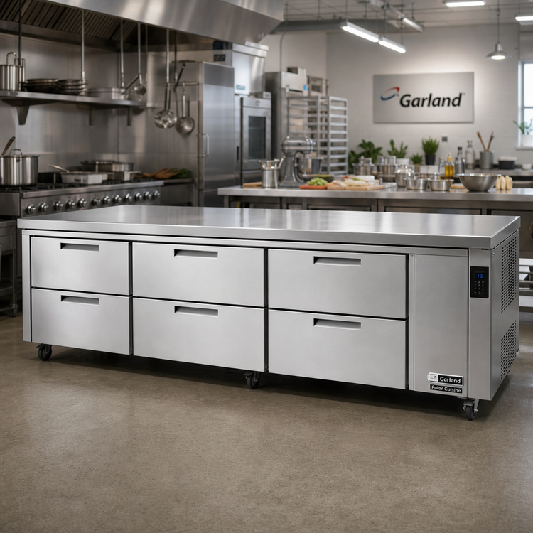 Product image #2 for Garland Polar Cuisine 114-Inch Four-Section Remote Refrigerator Base with 8 27-Inch Drawers