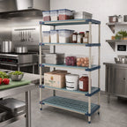 Thumbnail image #2 for Metro MetroMax 4 5X417G4 5-Shelf Freestanding Polymer Starter Shelving Unit, 24"W x 21"D x 74"H, Blue