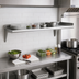 Thumbnail image #2 for Eagle Group Snap-n-Slide 60-Inch W x 12-Inch D Wall-Mounted Shelf, Rolled Front Edge, 14/304 Stainless Steel