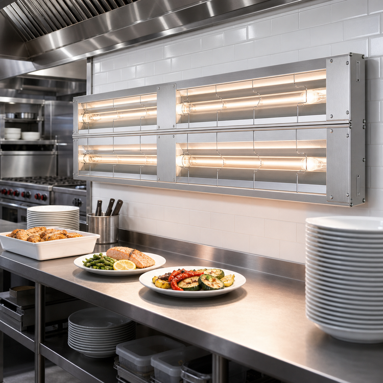 Product image #2 for Hatco Glo-Ray 24-Inch Lighted Infrared Food Warmer Strip Heat Lamp, Single Heater Rod, 620W, 120V