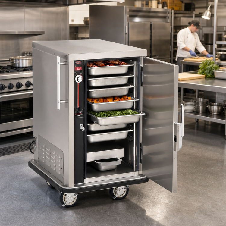 Product image #3 for Mobile Heated Holding Cabinet with Humi-Temp Heat & Humidity System, 8 Full-Size Pan Capacity