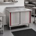 Thumbnail image #2 for Eagle Group Spec-Master Marine Series Enclosed Stainless Steel Work Table with Cabinet Base and Sliding Doors, 36 x 30 Inches, 4-1/2 Inch Backsplash