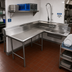 Thumbnail image #2 for Advance Tabco Korner 83-Inch Left-Hand L-Shaped Soil Dishtable with Pre-Rinse Sink