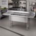 Thumbnail image #2 for Advance Tabco 3-Compartment Fabricated Stainless Steel Sink with Left & Right 30-Inch Drainboards