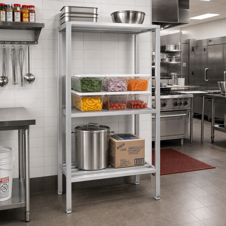 Product image #2 for Lifetime Tough 2-Shelf Tubular Aluminum Dunnage Shelving, 36W x 24D x 64H
