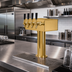 Thumbnail image #2 for Micro Matic T-Style Air-Cooled Countertop Draft Beer Tower with 4 Brass Faucets, PVD Brass Finish