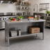 Thumbnail image #2 for John Boos Open Front Stainless Steel Cabinet-Base Work Table with Undershelf, 72 x 30 Inches