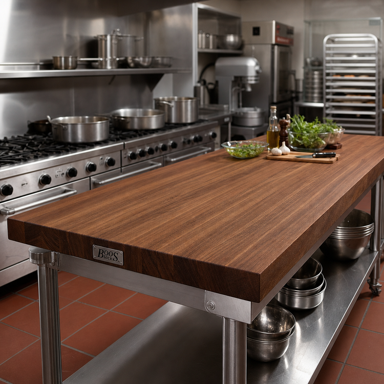 Product image #2 for Boos Block American Black Walnut Edge Grain Kitchen Countertop, 132 x 30 x 3 Inches, Varnique Finish