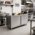 Thumbnail image #2 for John Boos 60-Inch x 24-Inch Stainless Steel Flat Top Cabinet Base Work Table with Hinged Doors