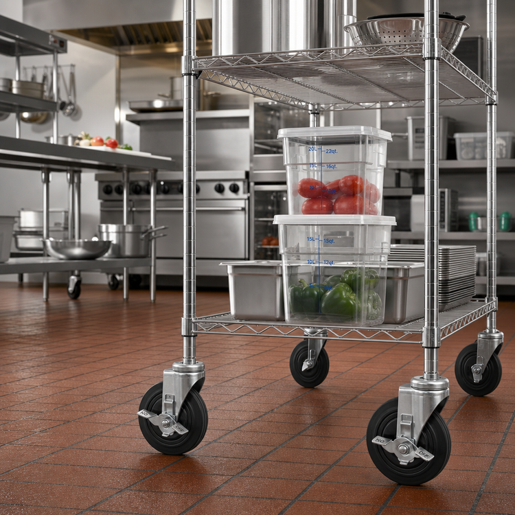 Product image #2 for Winco 5-Inch Diameter Stem Caster with Brake for Wire Shelving