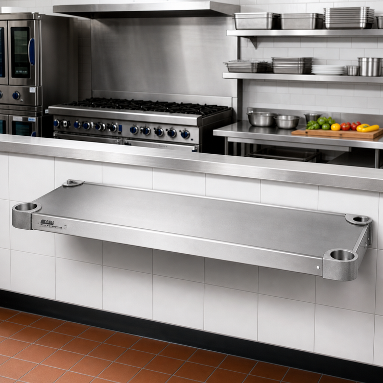 Product image #3 for Eagle Group Quik-Set 60" x 24" Flat Solid Shelf with Marine Edge, 14/304 Stainless Steel