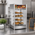 Thumbnail image #2 for CAC China 18-Inch Heated Rotating Countertop Food Display Merchandiser with 4-Tier Chrome Rack, Stainless Steel and Glass