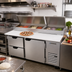 Thumbnail image #2 for Beverage-Air DPD67HC-2 Two-Section Pizza Top Refrigerated Counter with 2 Drawers and 1 Door, 67 Inch