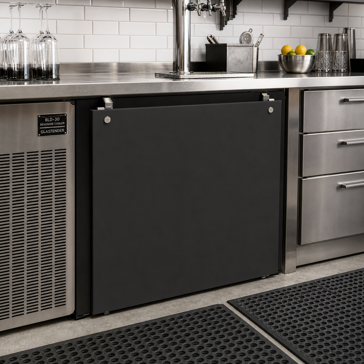 Product image #2 for Glastender 30-Inch Black Locking Cover for BLD-30 Underbar Equipment