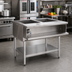 Thumbnail image #2 for Eagle Group Liquid Propane Water Bath Hot Food Table with Open Base and Undershelf, 2 Pan Openings