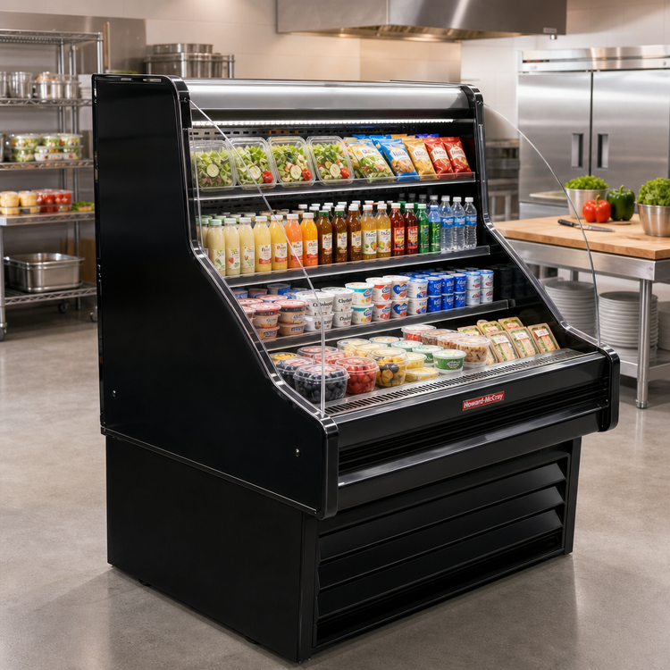 Product image #2 for Howard-McCray 35E Series Self-Contained Curved Open Merchandiser, 51-Inch, Black, LED