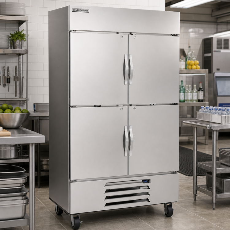 Product image #2 for Beverage-Air Horizon Series Two-Section Reach-In Refrigerator with Solid Half Doors, 40.2 Cu. Ft.