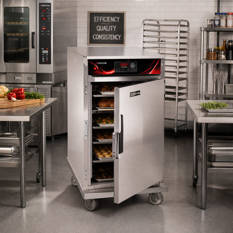 Product image #2 for Cres Cor Roast-N-Hold Half-Size Mobile Convection Cook and Hold Oven with Deluxe LED Controls and 6-Inch Probe, 9-Pan Capacity, 208V, 3-Phase