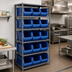 Thumbnail image #2 for Quantum Heavy-Duty Wire Shelving Unit with 8 Shelves and 15 Storage Bins, 24 x 36 x 75 Inches